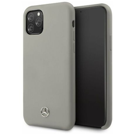 Силиконовый чехол-накладка для iPhone 11 Pro Max Mercedes Silicone Line Hard, серый (MEHCN65SILGR)