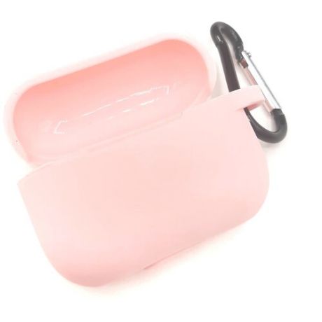 Чехол для наушников Apple AirPods Pro силиконовый с карабином, розовый