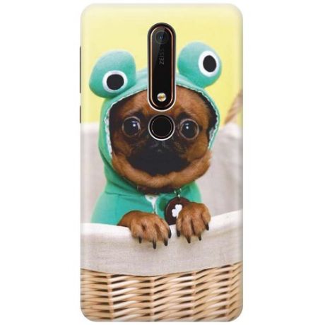 RE:PA Накладка Transparent для Nokia 6 (2018) с принтом "Собака в смешной шапке"