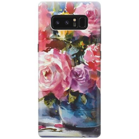 Cиликоновый чехол Акварельный букет цветов на Samsung Galaxy Note 8 / Самсунг Ноут 8