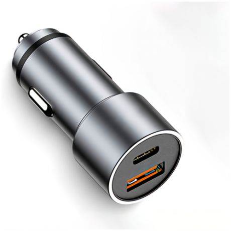 Автомобильное зарядное устройство 20W / USB + USB-C / серый