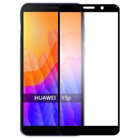 Защитное стекло для Huawei Y5P с черной рамкой, на весь экран
