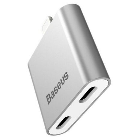 Аудио-переходник Baseus IP To Double IP Socket Adapter L39 Silver