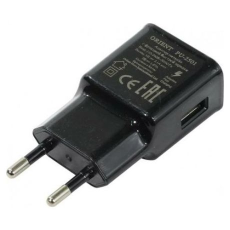 ORIENT Сетевое зарядное устройство ORIENT PU-2501 USB 2.1A черный