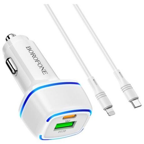 Зарядное устройство Borofone BZ14A Mercury 1xUSB-C + кабель Type-C - Lightning White 6931474740038