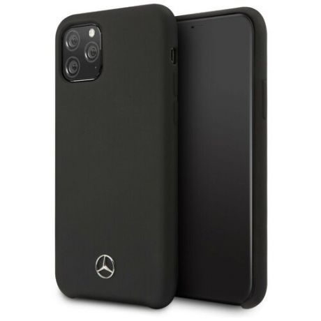 Силиконовый чехол-накладка для iPhone 11 Pro Mercedes Silicone Line Hard, черный (MEHCN58SILBK)