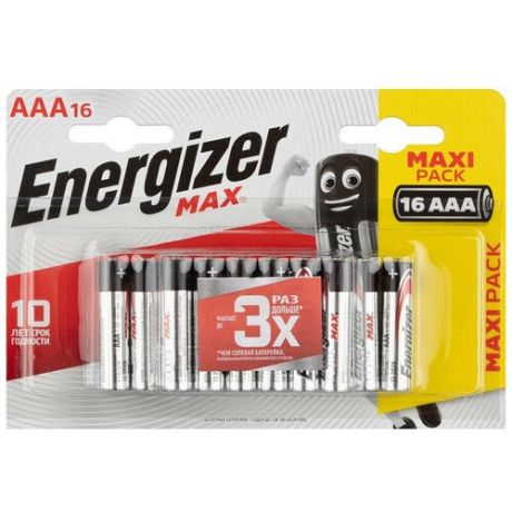 Батарейки Energizer Max мизинчиковые ААА 16 штук в упаковке, 1162322