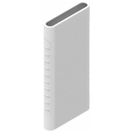 Силиконовый чехол для внешнего аккумулятора Xiaomi Mi Power Bank 2S (2i) 10000 мА*ч (PLM09ZM), белый