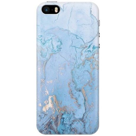 RE:PAЧехол - накладка ArtColor для Apple iPhone SE / 5S / 5 с принтом "Голубой мрамор"