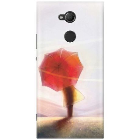 RE:PA Накладка Transparent для Sony Xperia XA2 ultra с принтом "Красный зонтик"