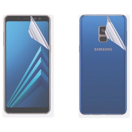 Гидрогелевая защитная пленка на экран и заднюю крышку для Samsung Galaxy A8 2018 / Противоударная бронированя пленка для Самсунг Галакси А8 2018 с эффектом самовосстановления