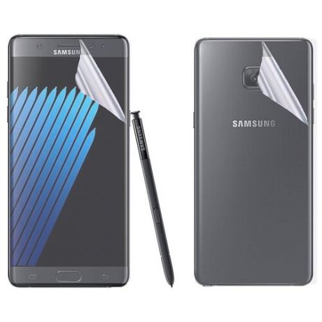 Гидрогелевая защитная пленка на экран и заднюю крышку для Samsung Galaxy Note 7 / Противоударная бронированя пленка для Самсунг Галакси Ноут 7 с эффектом самовосстановления