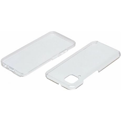 Защитный чехол из двух частей с защитой камеры и экрана для Huawei P40 lite / Nova 6 SE прозрачный ( хуавей / хавей п40 лайт / Нова 6 се ) бампер / накладка / защита 360