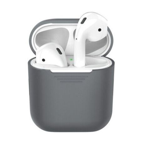 Силиконовый чехол тонкий для Apple AirPods 2 серый