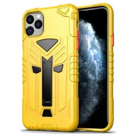 Чехол Carbon для iPhone 11 Pro серия Дюал | ме-пластина для магнита складная подставка желтый