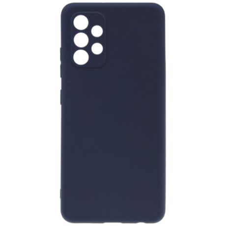 Soft Touch фирменный противоударный силиконовый чехол для Samsung Galaxy A32 / A325F синий с мягкой внутренней бахромой / микрофиброй / софт тач