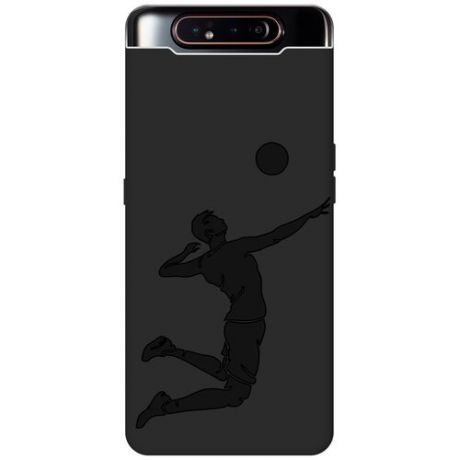 Матовый чехол Football для Samsung Galaxy A80 / A90 / Самсунг А80 / А90 с эффектом блика черный