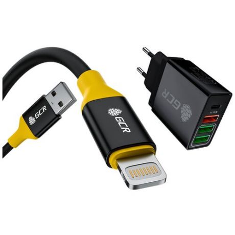 Комплект СЗУ на 4 USB порта (2 х 2A + QC 3.0 + PD) + кабель Lightning MFI для зарядки iPad iPhone 12 11 X 8 7 6 5