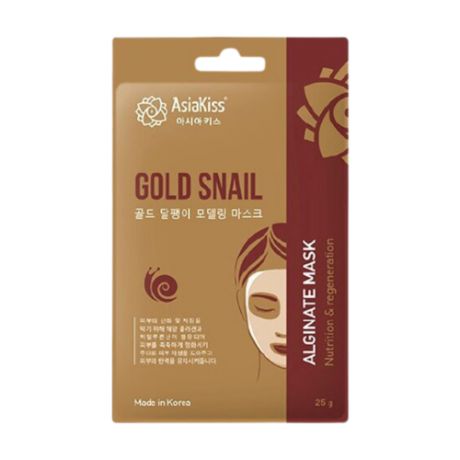 AsiaKiss Маска альгинатная с золотом и муцином улитки - Gold snail alginate mask, 25г