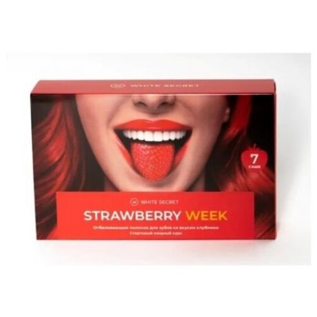 White Secret Полоски отбеливающие для зубов Strawberry Week (упаковка)