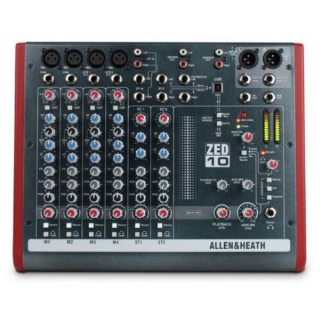 ALLEN&HEATH ZED10 компактный микшерный пульт, 4 моно, 2 стерео, USB интерфейс