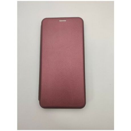 Чехол книжка бордовый для Samsung Galaxy A02S c магнитным замком, подставкой и отделением для карт