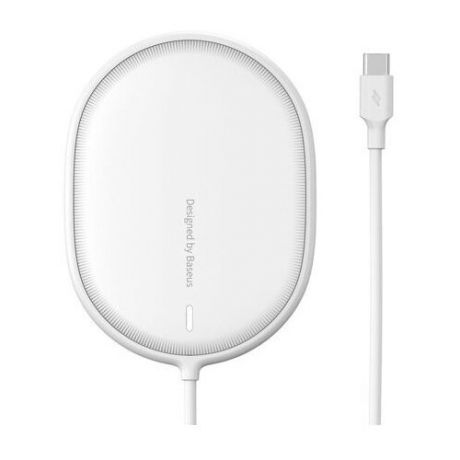 Беспроводное зарядное устройство Baseus Light Magnetic Wireless Charger (WXQJ-01, WXQJ-02, WXQJ-03) подходит для iPhone 12, c кабелем Type-C 1.5m (white)