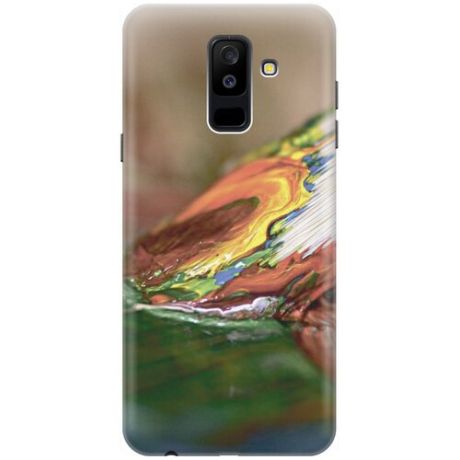 Силиконовый чехол на Samsung Galaxy A6+ (2018) / Самсунг А6 Плюс 2018 с принтом "Кисть и краска
