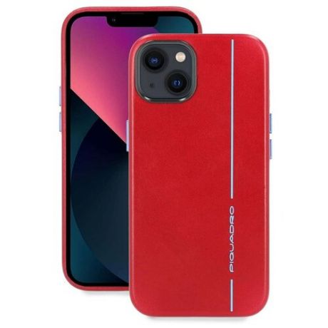 Чехол кожаный для iPhone 13 Piquadro AC5895B2/R красный