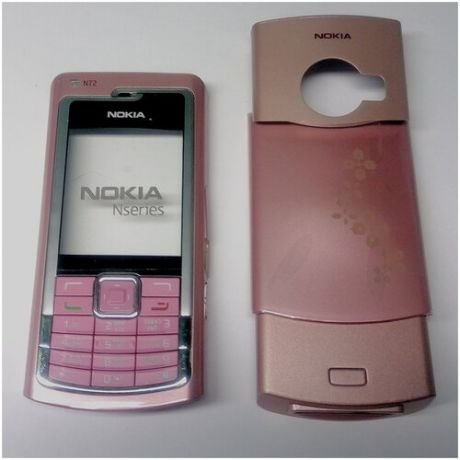 Корпус Nokia N72 розовый с клавиатурой