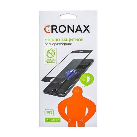 Полноэкранное защитное стекло CRONAX для телефона Apple iPhone 7 Plus, iPhone 8 Plus / Ударопрочное стекло на смартфон Эпл Айфон 7 Плюс, Айфон 8 Плюс / Закаленное стекло с олеофобным покрытием на весь экран / Черный