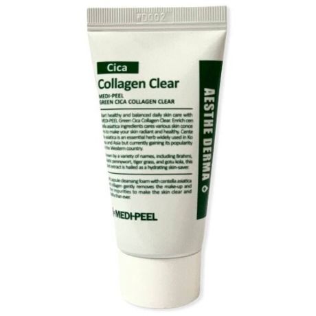 MEDI-PEEL Успокаивающая очищающая пенка Green Cica Collagen Clear, 28 гр (миниверсия)