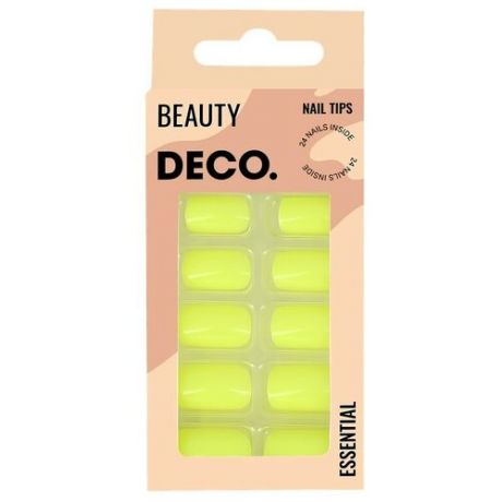 Набор накладных ногтей `DECO.` ESSENTIAL neon (24 шт + клеевые стикеры 24 шт)