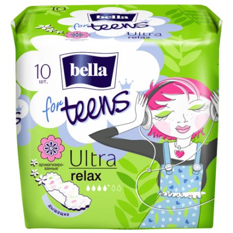 Супертонкие гигиенические прокладки BELLA for teens Relax Deo, 10 шт