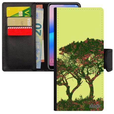 Ударопрочный чехол книжка для телефона // Xiaomi Redmi Note 9 Pro // "Гренадил" Африка Природа, Utaupia, голубой