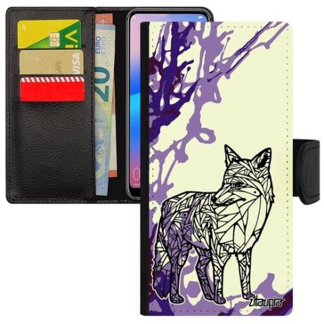 Противоударный чехол книжка на смартфон // Galaxy S21 // "Лиса" Лисица Fox, Utaupia, серый