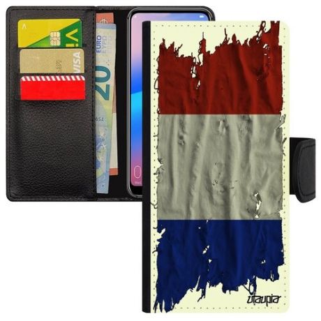 Защитный чехол-книжка для мобильного // Samsung Galaxy M31 // "Флаг Южной Африки на ткани" Патриот Государственный, Utaupia, белый