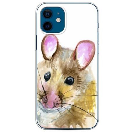 Силиконовый чехол "Мышка в пуховике" на Apple iPhone 12 / Айфон 12