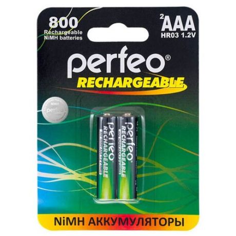 Аккумулятор AAA - Perfeo 800 mAh PF AAA800/2BL (2 штуки)