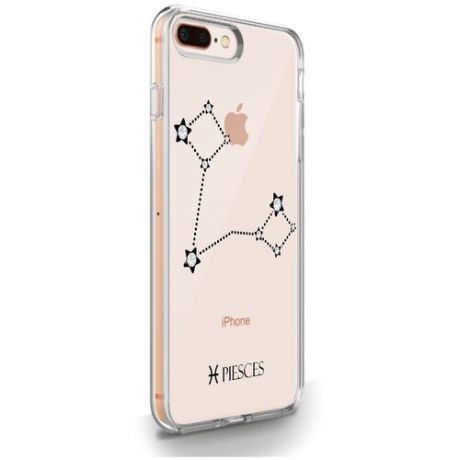 Прозрачный силиконовый чехол с кристаллами Swarovski для iPhone 7/8 Plus Знак зодиака Рыбы Pisces для Айфон 7/8 Плюс