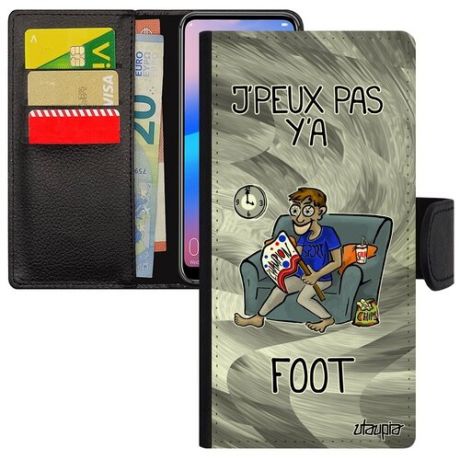 Чехол-книжка на смартфон // Galaxy A51 // "Не могу - смотрю футбол!" Повод Карикатура, Utaupia, голубой