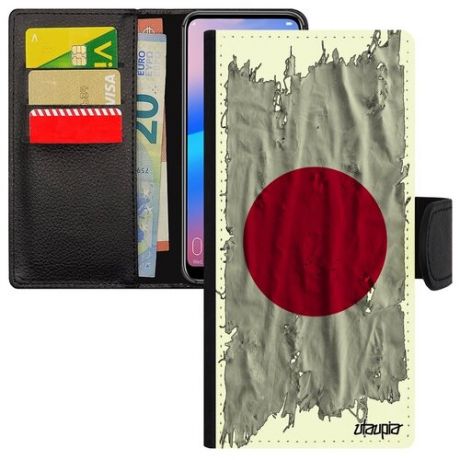 Защитный чехол-книжка на // Xiaomi Redmi Note 10 4G // "Флаг Гвинеи Экваториальной на ткани" Страна Стиль, Utaupia, белый