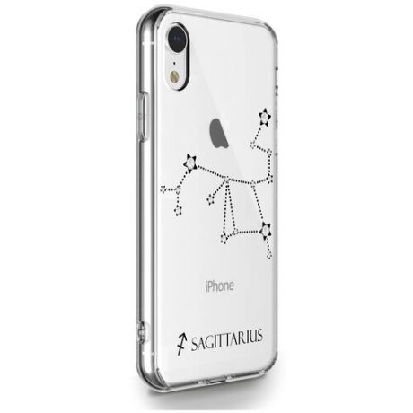 Прозрачный силиконовый чехол с кристаллами Swarovski для iPhone XR Знак зодиака Стрелец Sagittarius для Айфон 10R