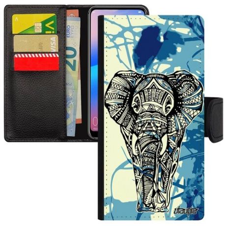 Яркий чехол книжка на смартфон // Galaxy S21 // "Слон" Дизайн Elephant, Utaupia, розовый