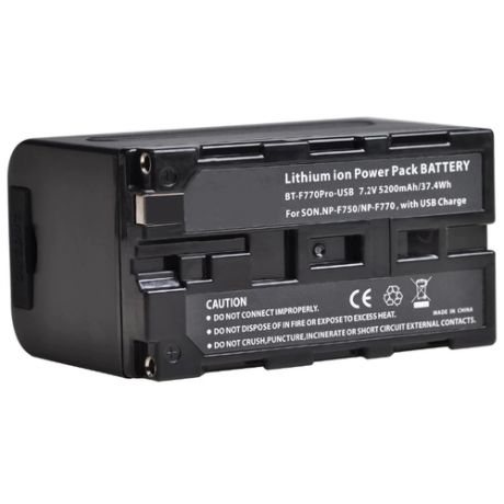 Аккумулятор A-market NP-F750 (F770), 7.2В 5200mAh для камер Sony c функцией заряда от USB и Power bank