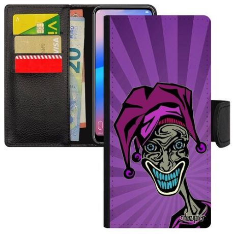 Дизайнерский чехол книжка на смартфон // Xiaomi Redmi 9 // "Джокер" Иллюзионист Покер, Utaupia, фиолетовый