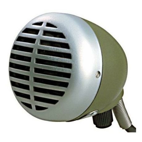 Shure 520DX динамический микрофон для губной гармошки -Зеленая пуля- с кабелем и регулятором громкости