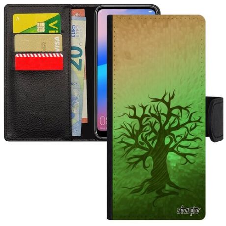 Необычный чехол книжка на смартфон // Xiaomi Poco M3 // "Дерево жизни" Древо Дизайн, Utaupia, светло-зеленый