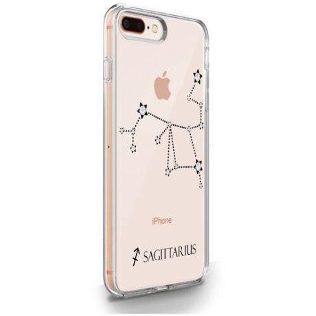 Прозрачный силиконовый чехол с кристаллами Swarovski для iPhone 7/8 Plus Знак зодиака Стрелец Sagittarius для Айфон 7/8 Плюс