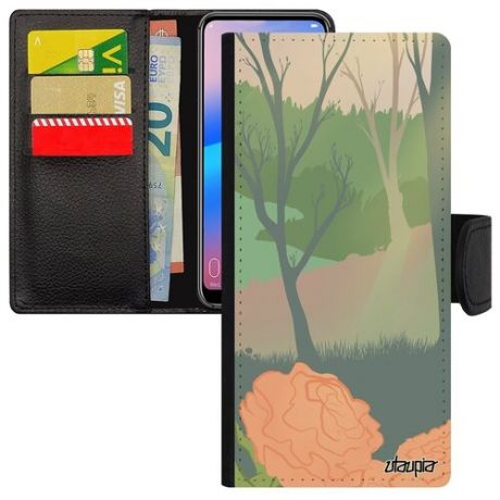 Защитный чехол-книжка на смартфон // Galaxy A71 // "Лесные розы" Розы Стиль, Utaupia, цветной
